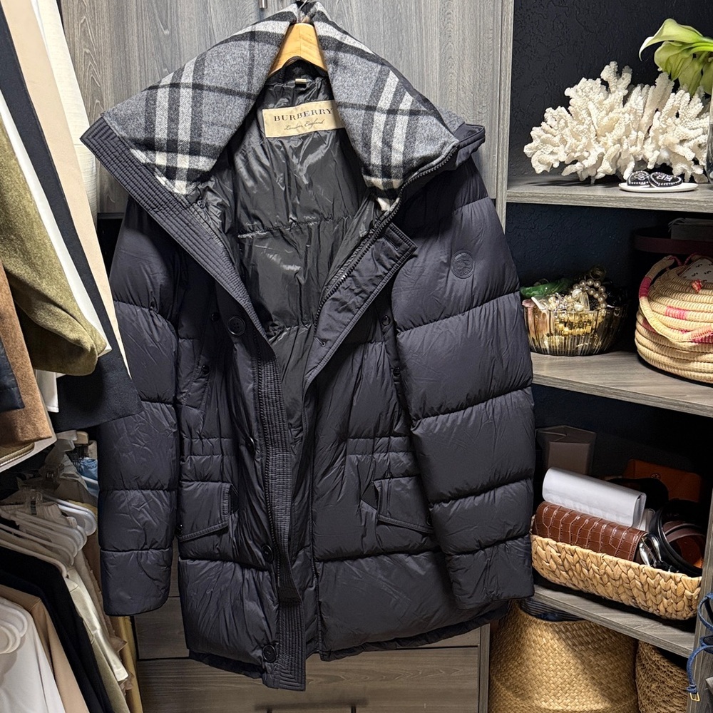 Burberry Men's Dark Gray Puffer Jacket